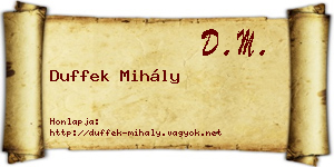 Duffek Mihály névjegykártya