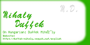 mihaly duffek business card
